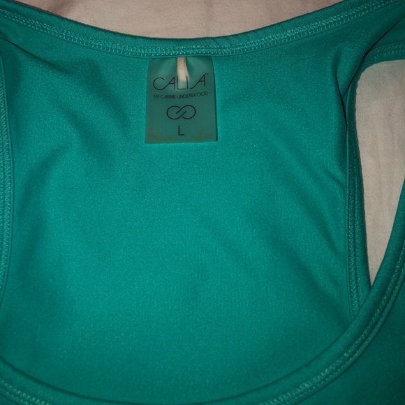 Women’s Calia By Carrie Underwood Sports Tank Top Cinch Side Size L Teal - Picture 6 of 8